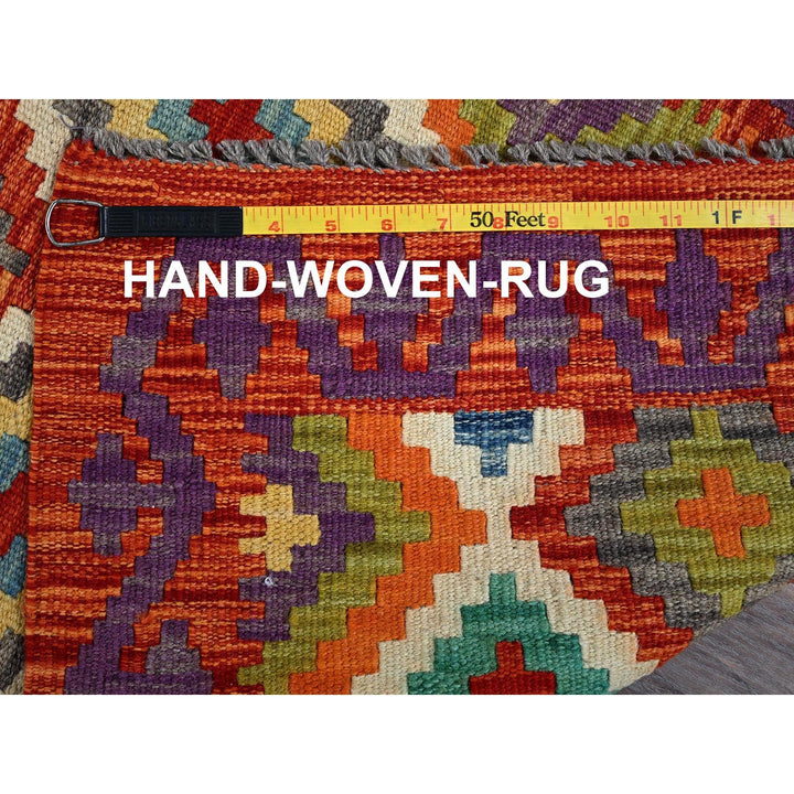 2'0" x 6'4" New Hand Woven Orange Wool Runner Oriental Rug - MOA1021157