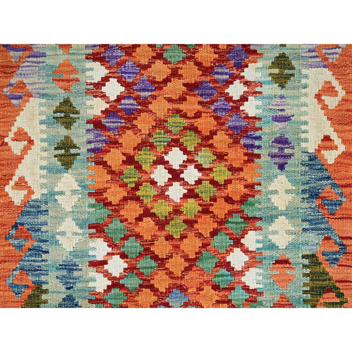 2'2" x 6'6" New Hand Woven Orange Wool Runner Oriental Rug - MOA1021158