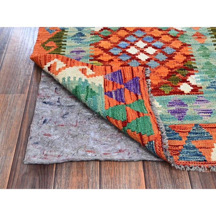 2'2" x 6'6" New Hand Woven Orange Wool Runner Oriental Rug - MOA1021158