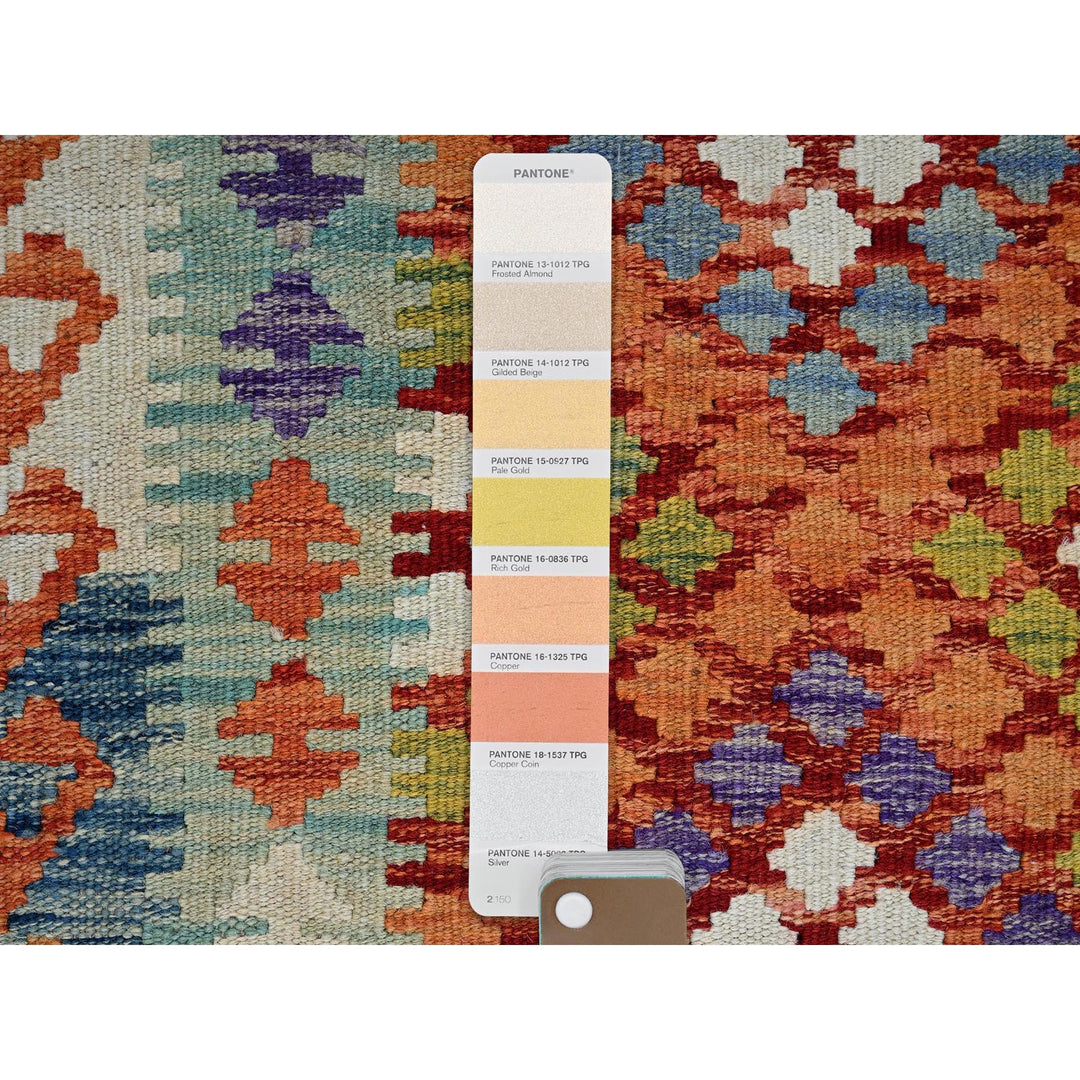 2'2" x 6'6" New Hand Woven Orange Wool Runner Oriental Rug - MOA1021158