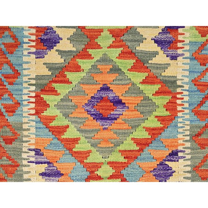 2'1" x 6'3" New Hand Woven Orange Wool Runner Oriental Rug - MOA1021159