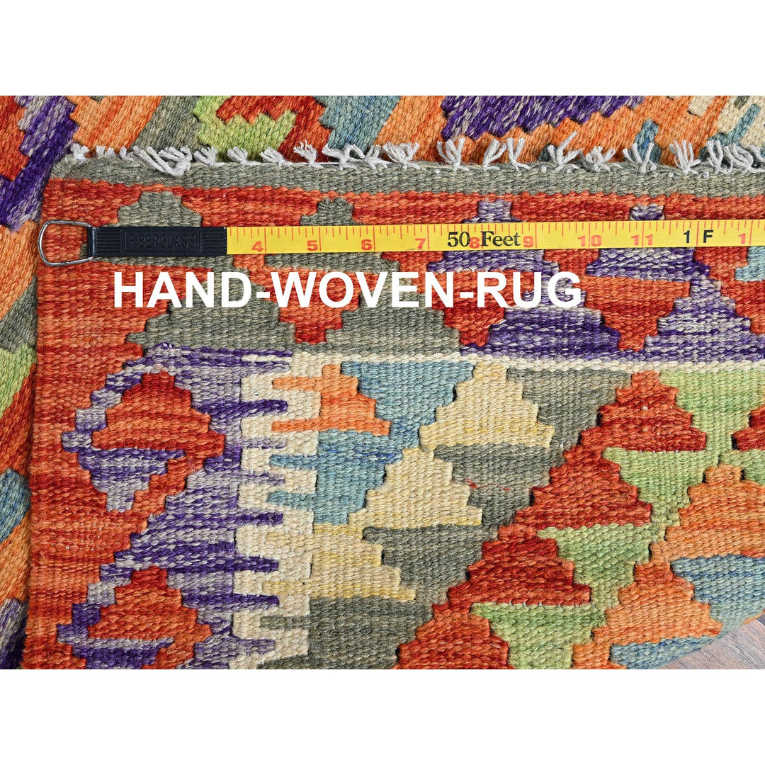 2'1" x 6'3" New Hand Woven Orange Wool Runner Oriental Rug - MOA1021159