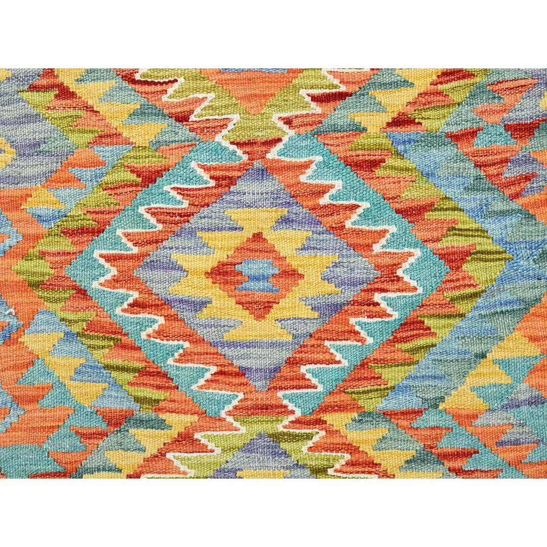 2'2" x 6'7" New Hand Woven Orange Wool Runner Oriental Rug - MOA1021160