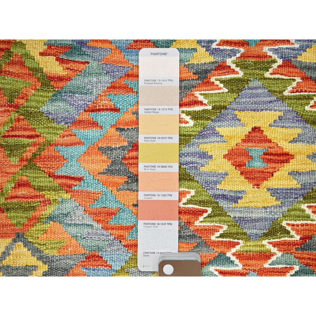 2'2" x 6'7" New Hand Woven Orange Wool Runner Oriental Rug - MOA1021160