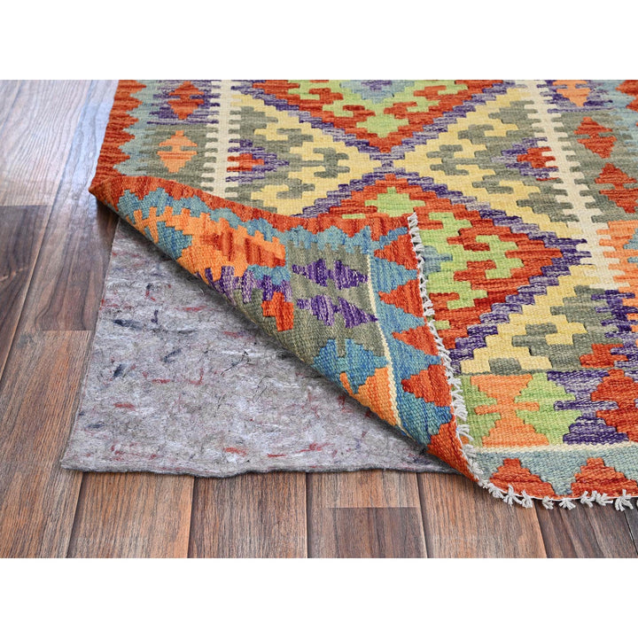 2'4" x 6'2" New Hand Woven Orange Wool Runner Oriental Rug - MOA1021161
