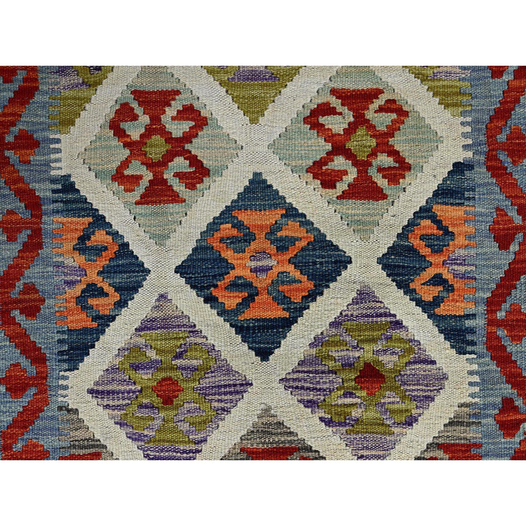 2'4" x 6'6" New Hand Woven Ivory Wool Runner Oriental Rug - MOA1021162