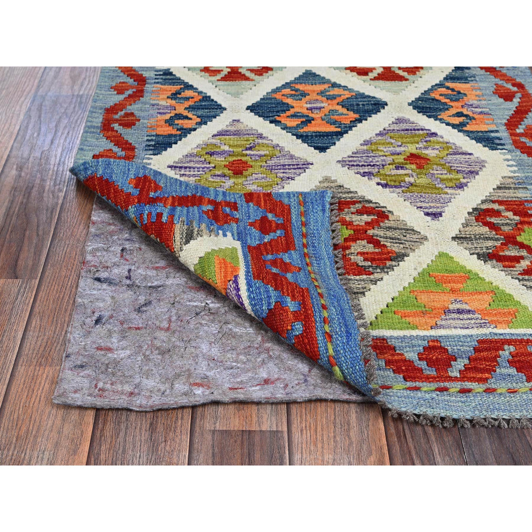 2'4" x 6'6" New Hand Woven Ivory Wool Runner Oriental Rug - MOA1021162