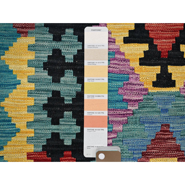 2'8" x 9'7" New Hand Woven Blue Wool Runner Oriental Rug - MOA1021163