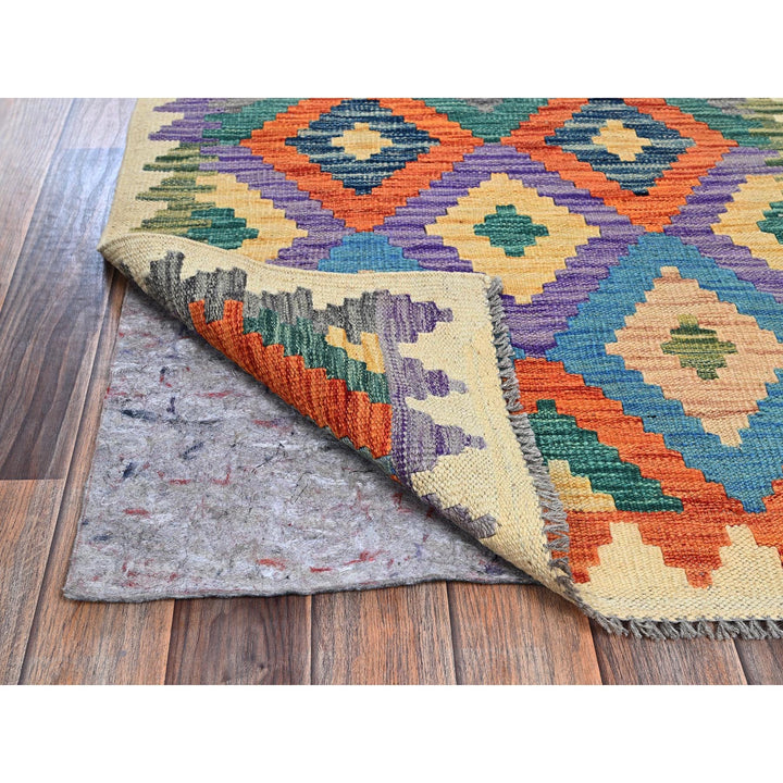 2'8" x 9'6" New Hand Woven Beige Wool Runner Oriental Rug - MOA1021164