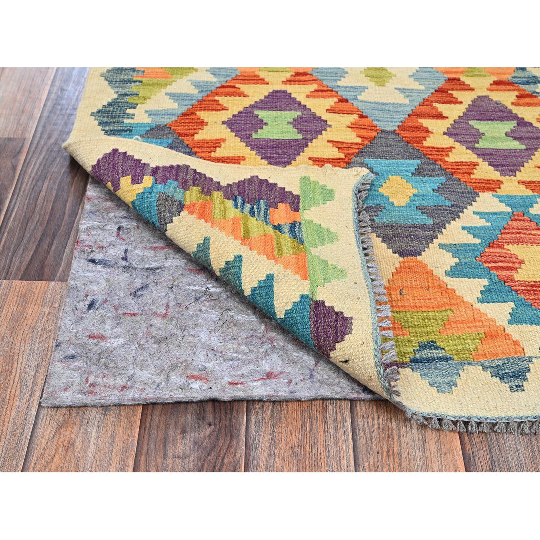 2'7" x 9'7" New Hand Woven Beige Wool Runner Oriental Rug - MOA1021165