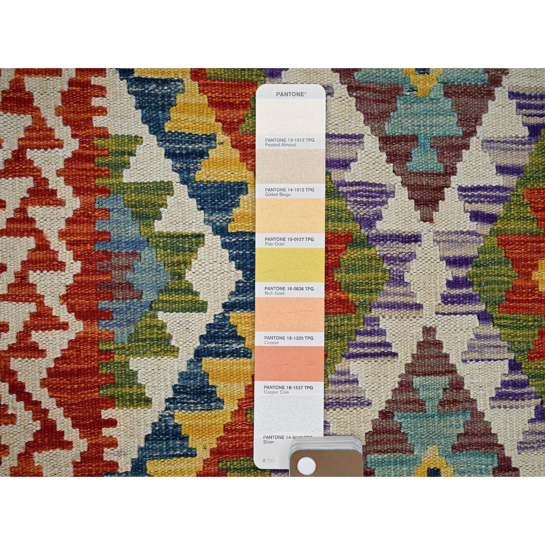 2'8" x 9'7" New Hand Woven Ivory Wool Runner Oriental Rug - MOA1021166