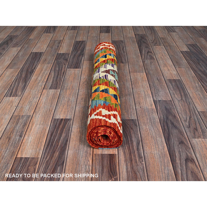 2'8" x 9'7" New Hand Woven Ivory Wool Runner Oriental Rug - MOA1021166