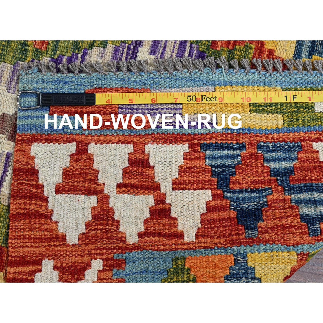 2'8" x 9'7" New Hand Woven Ivory Wool Runner Oriental Rug - MOA1021166