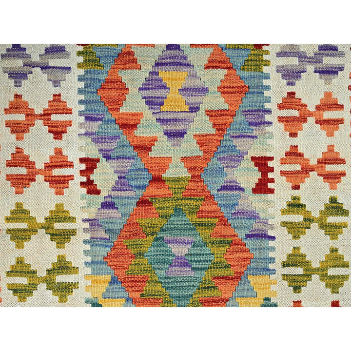 2'7" x 9'5" New Hand Woven Ivory Wool Runner Oriental Rug - MOA1021167