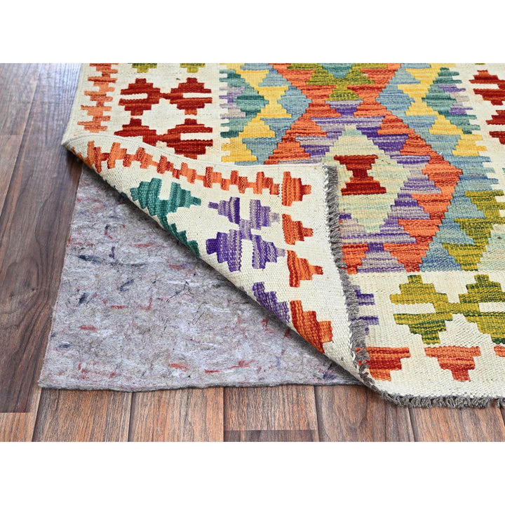 2'7" x 9'5" New Hand Woven Ivory Wool Runner Oriental Rug - MOA1021167