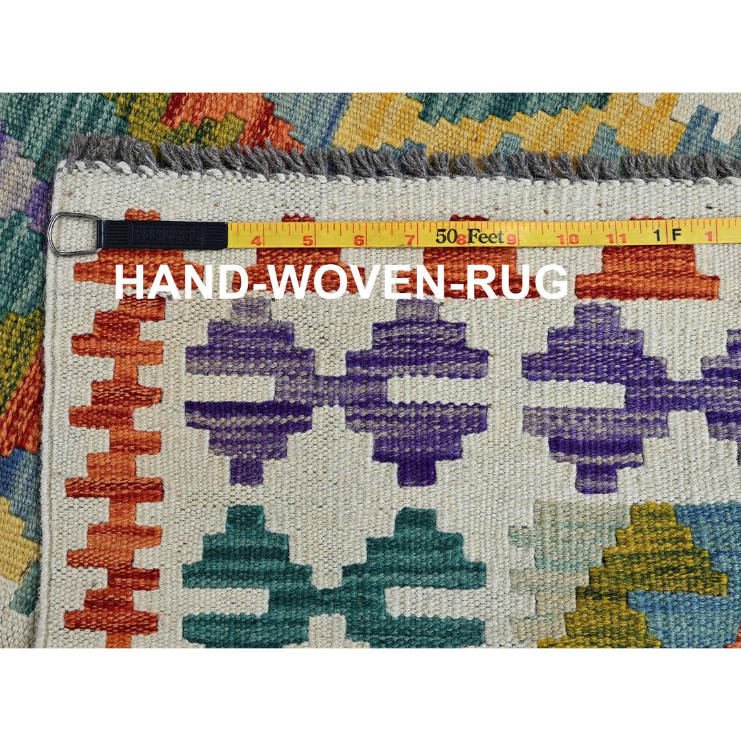 2'7" x 9'5" New Hand Woven Ivory Wool Runner Oriental Rug - MOA1021167