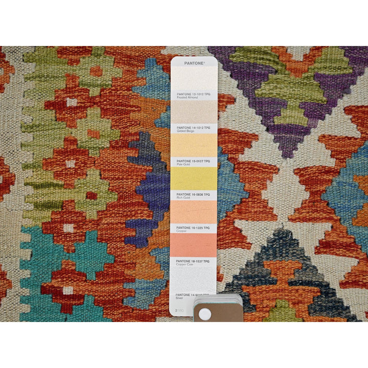 2'8" x 9'7" New Hand Woven Orange Wool Runner Oriental Rug - MOA1021168