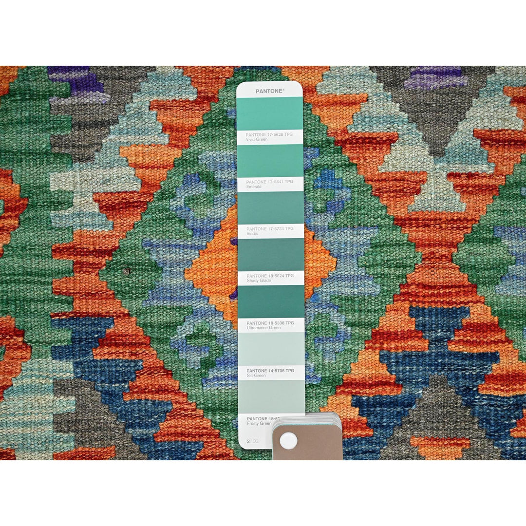 2'10" x 9'9" New Hand Woven Blue Wool Runner Oriental Rug - MOA1021169