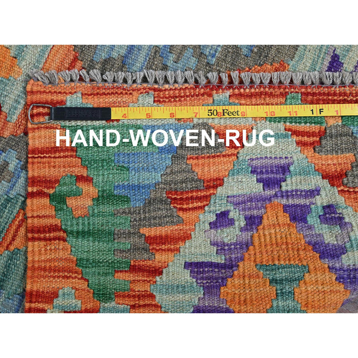 2'10" x 9'9" New Hand Woven Blue Wool Runner Oriental Rug - MOA1021169