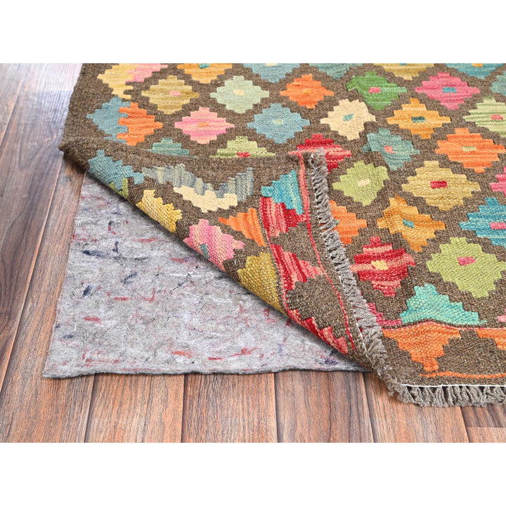 2'7" x 9'8" New Hand Woven Brown Wool Runner Oriental Rug - MOA1021171