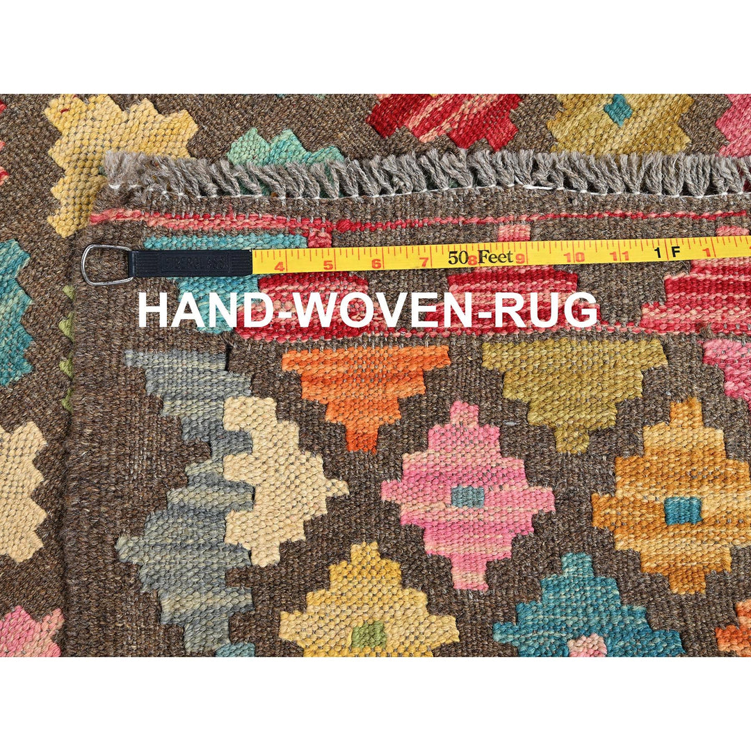 2'7" x 9'8" New Hand Woven Brown Wool Runner Oriental Rug - MOA1021171