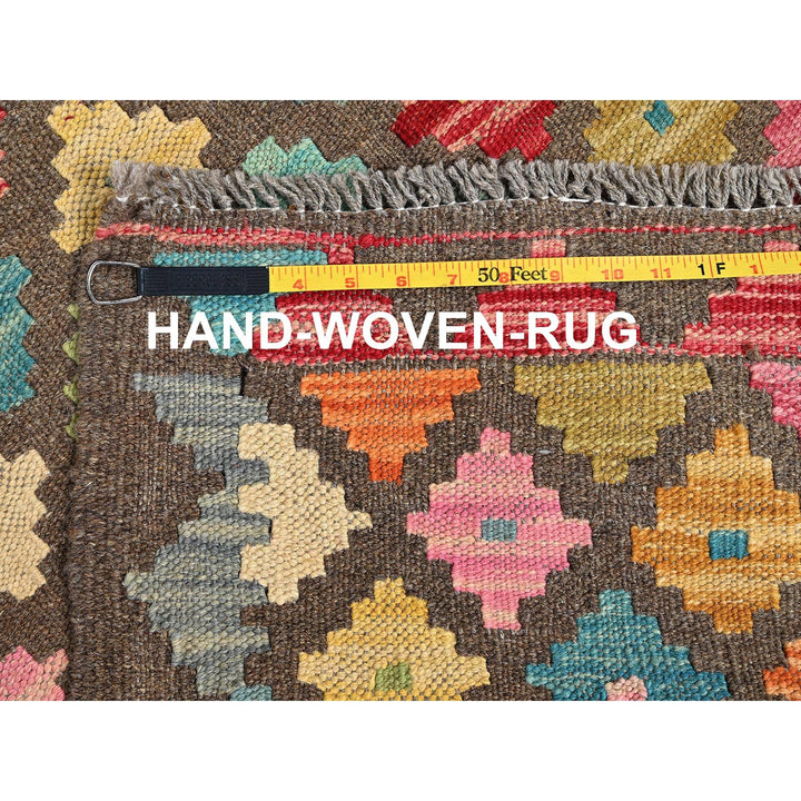 2'7" x 9'8" New Hand Woven Brown Wool Runner Oriental Rug - MOA1021171