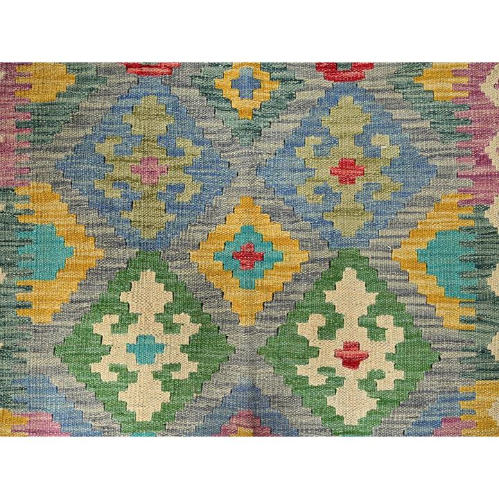 2'8" x 9'5" New Hand Woven Blue Wool Runner Oriental Rug - MOA1021172