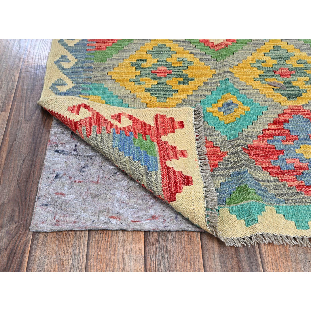 2'8" x 9'5" New Hand Woven Blue Wool Runner Oriental Rug - MOA1021172