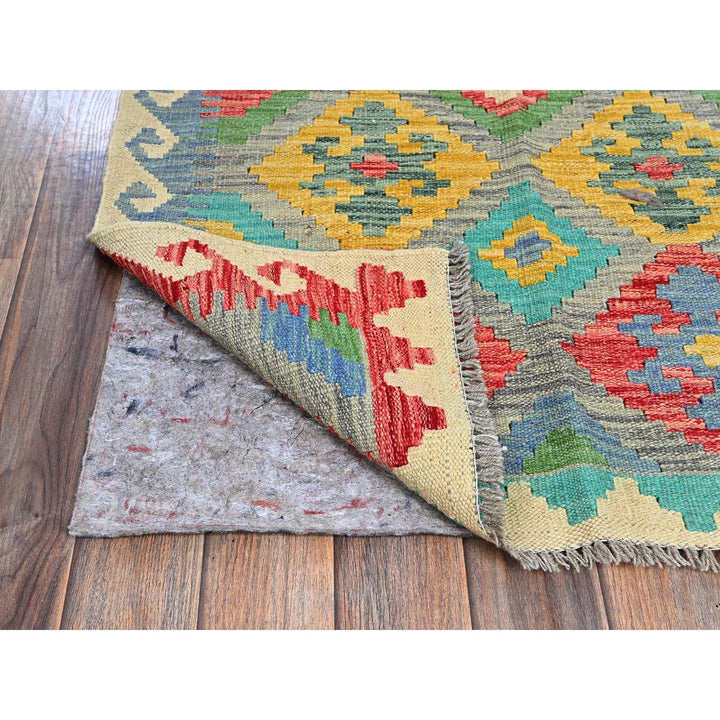 2'8" x 9'5" New Hand Woven Blue Wool Runner Oriental Rug - MOA1021172