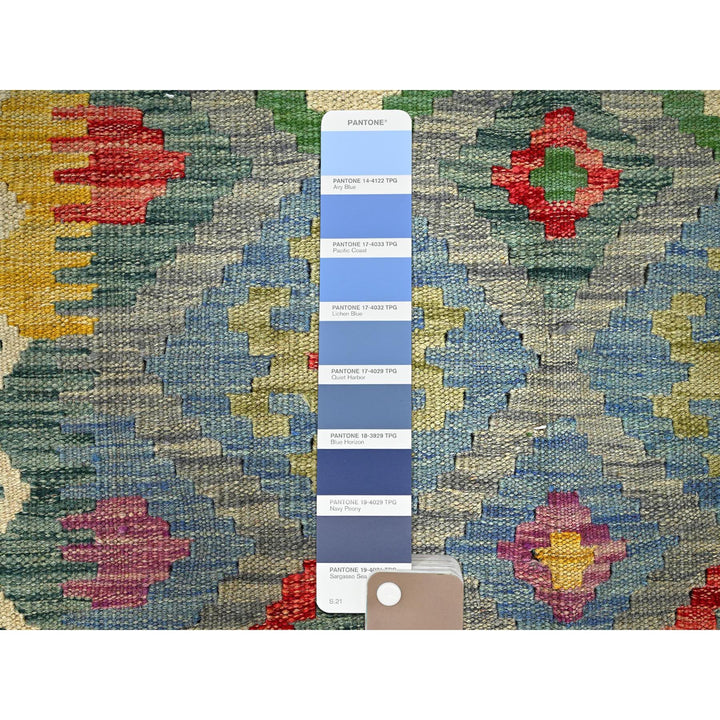 2'8" x 9'5" New Hand Woven Blue Wool Runner Oriental Rug - MOA1021172