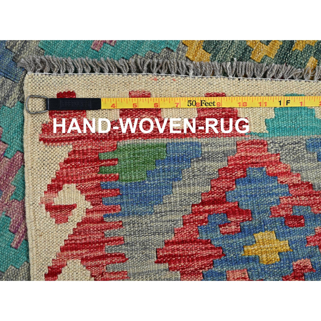 2'8" x 9'5" New Hand Woven Blue Wool Runner Oriental Rug - MOA1021172