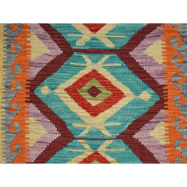 2'2" x 2'9" New Hand Woven Green Wool Rectangle Oriental Rug - MOA1021176