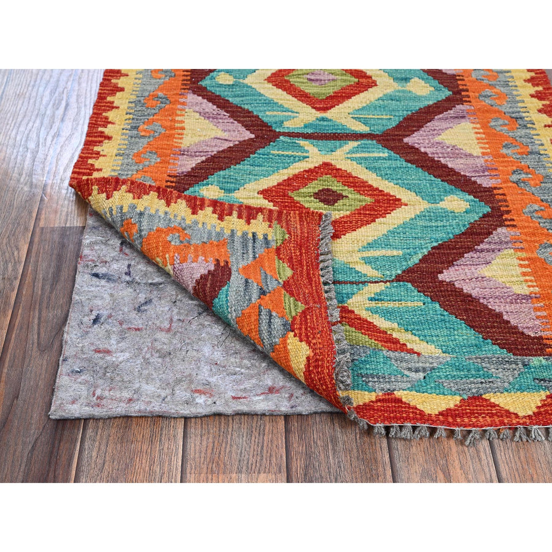 2'2" x 2'9" New Hand Woven Green Wool Rectangle Oriental Rug - MOA1021176