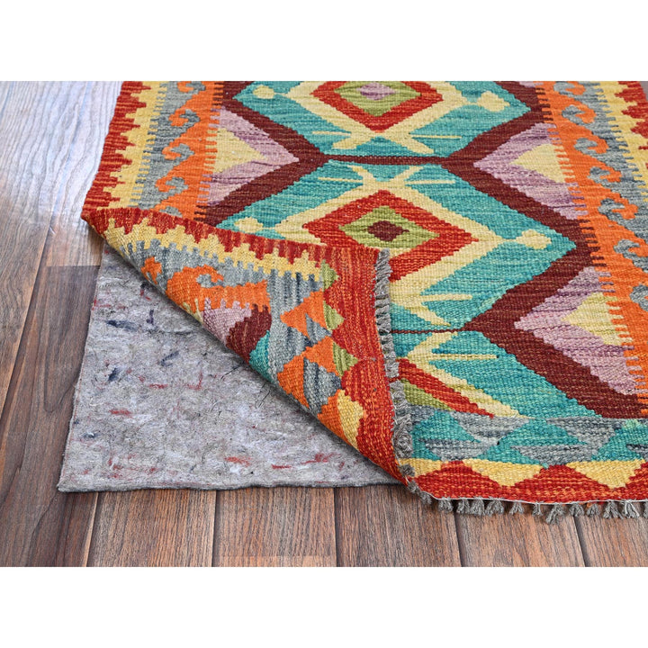 2'2" x 2'9" New Hand Woven Green Wool Rectangle Oriental Rug - MOA1021176