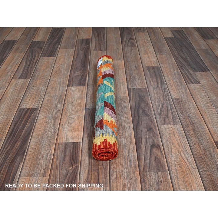 2'2" x 2'9" New Hand Woven Green Wool Rectangle Oriental Rug - MOA1021176