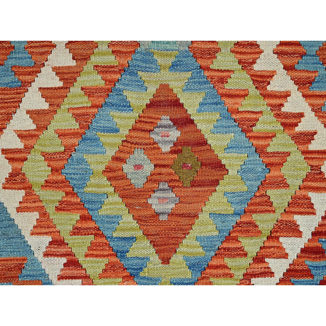 2'2" x 3'2" New Hand Woven Orange Wool Rectangle Oriental Rug - MOA1021179