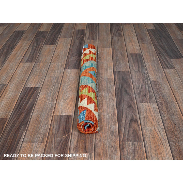 2'2" x 3'2" New Hand Woven Orange Wool Rectangle Oriental Rug - MOA1021179