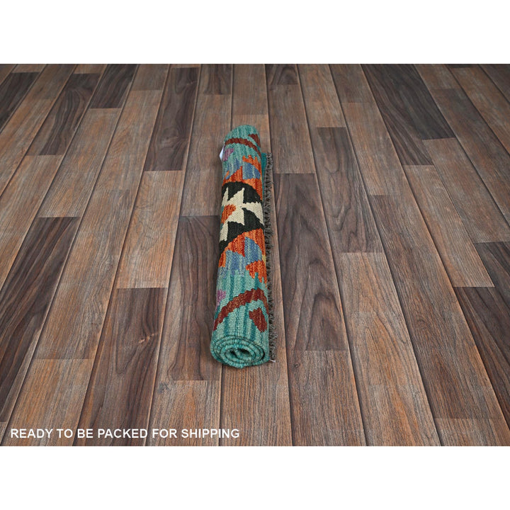 2'1" x 2'8" New Hand Woven Orange Wool Rectangle Oriental Rug - MOA1021180