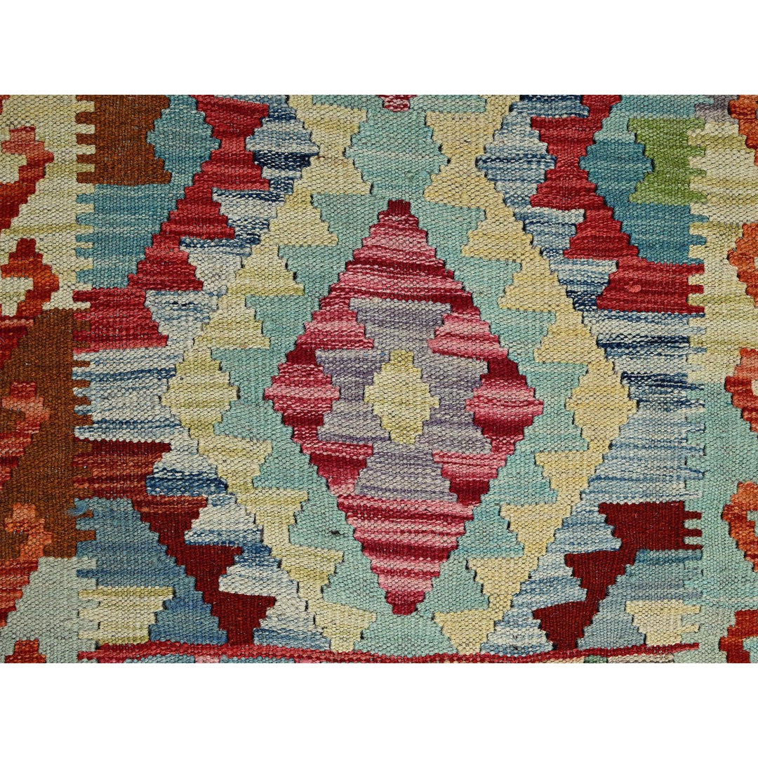 2'1" x 2'11" New Hand Woven Orange Wool Rectangle Oriental Rug - MOA1021181