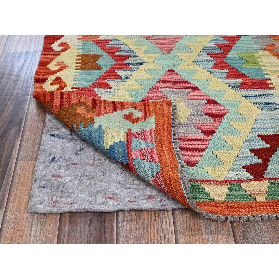 2'1" x 2'11" New Hand Woven Orange Wool Rectangle Oriental Rug - MOA1021181