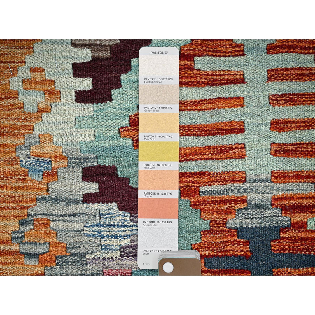 1'11" x 2'11" New Hand Woven Orange Wool Rectangle Oriental Rug - MOA1021182