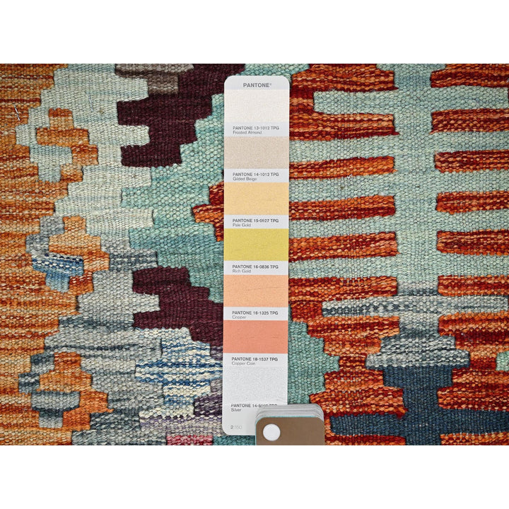 1'11" x 2'11" New Hand Woven Orange Wool Rectangle Oriental Rug - MOA1021182