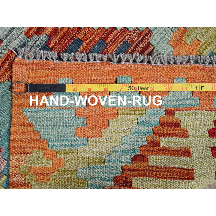 1'11" x 2'11" New Hand Woven Orange Wool Rectangle Oriental Rug - MOA1021182