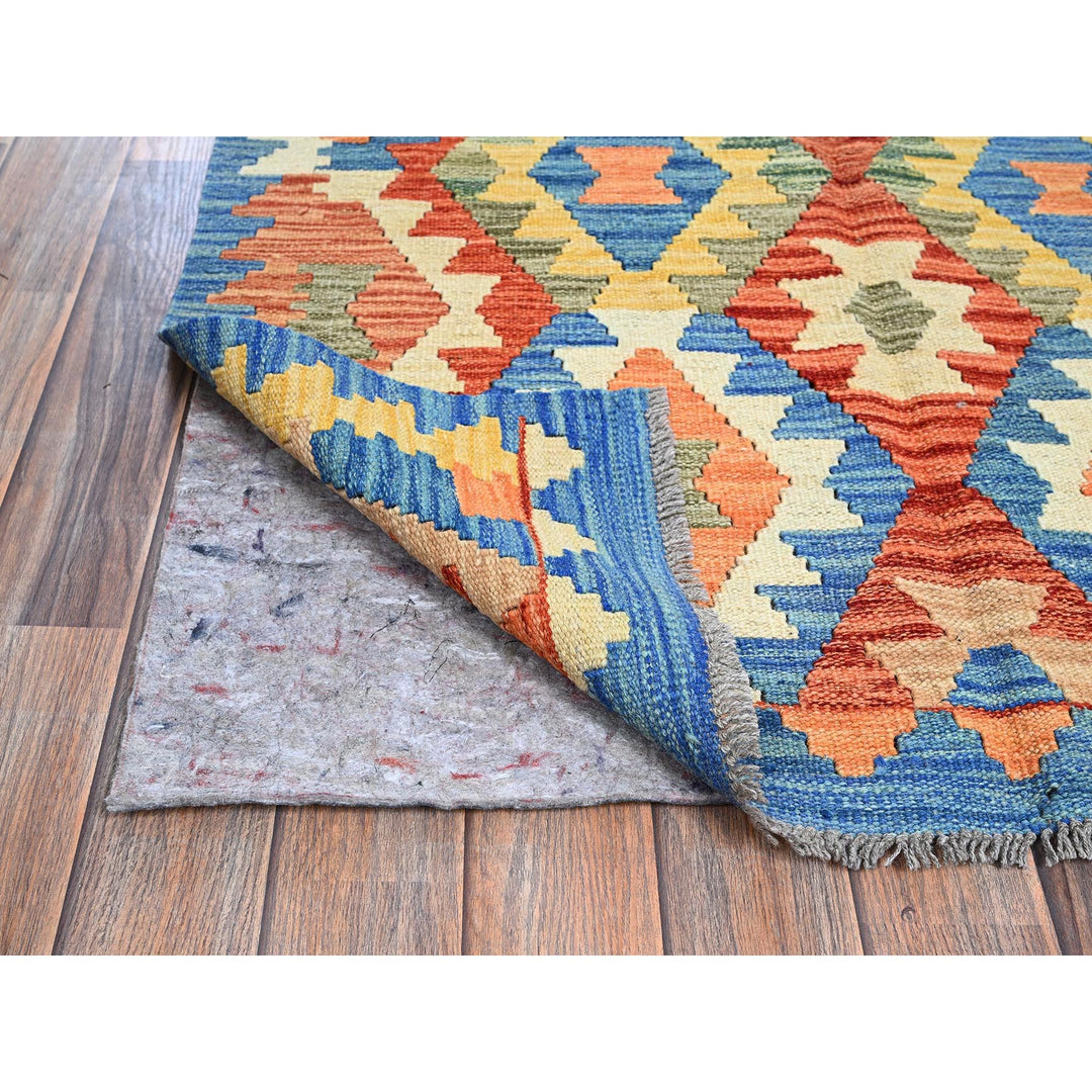 3'5" x 4'11" New Hand Woven Blue Wool Rectangle Oriental Rug - MOA1021183