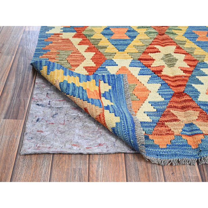 3'5" x 4'11" New Hand Woven Blue Wool Rectangle Oriental Rug - MOA1021183