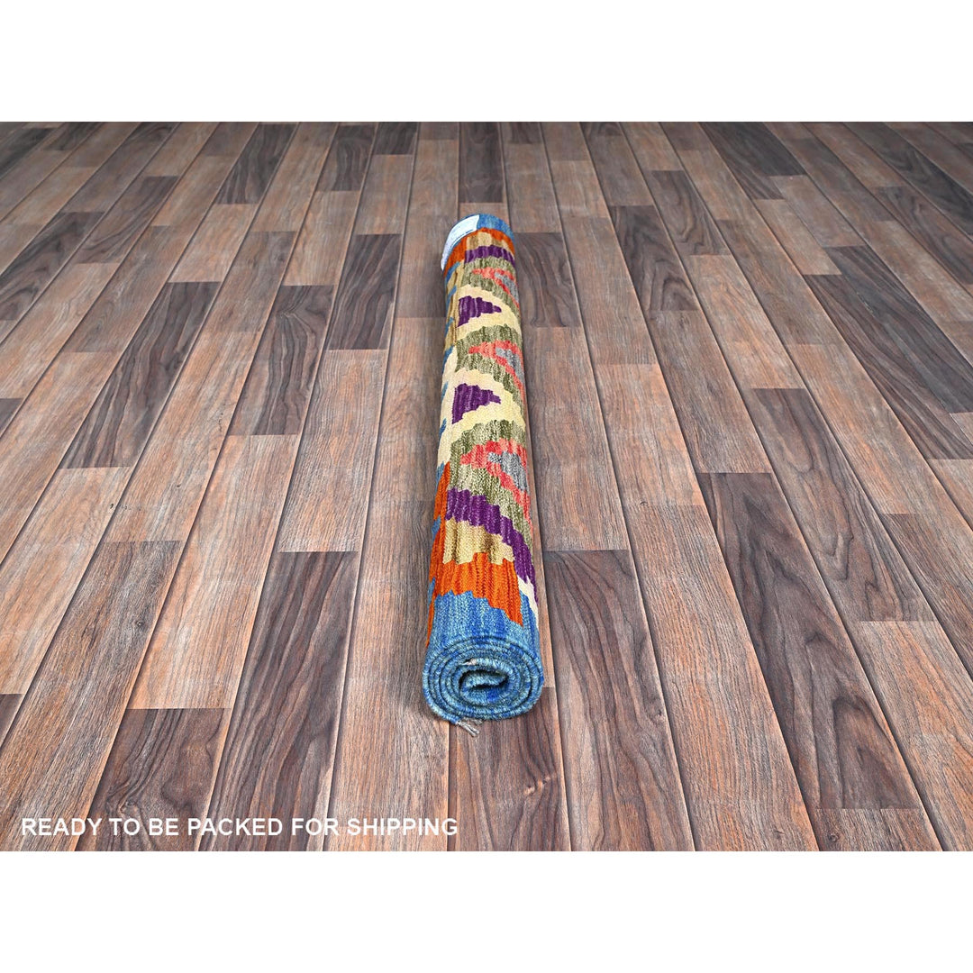 3'6" x 4'10" New Hand Woven Green Wool Rectangle Oriental Rug - MOA1021184