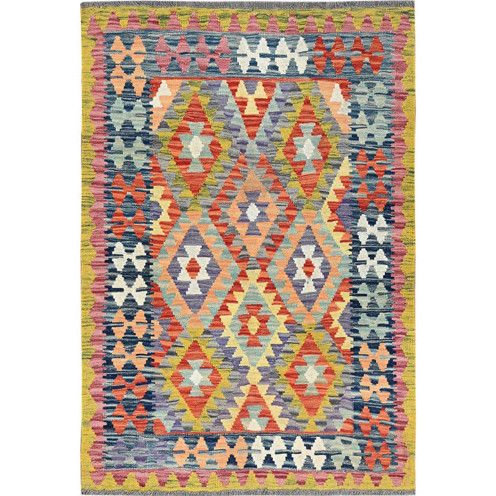 3'4" x 4'11" New Hand Woven Multicolored Wool Rectangle Oriental Rug - MOA1021185