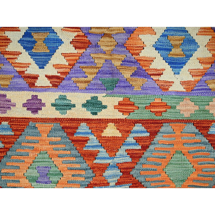 3'7" x 4'11" New Hand Woven Orange Wool Rectangle Oriental Rug - MOA1021186