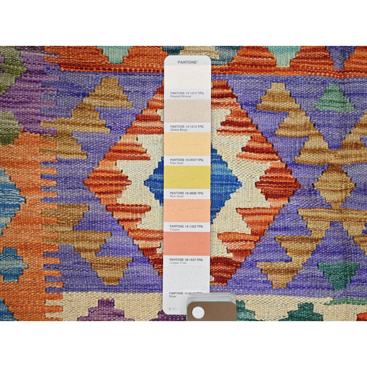 3'7" x 4'11" New Hand Woven Orange Wool Rectangle Oriental Rug - MOA1021186