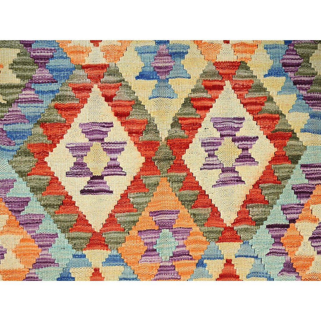 3'5" x 4'10" New Hand Woven Orange Wool Rectangle Oriental Rug - MOA1021187